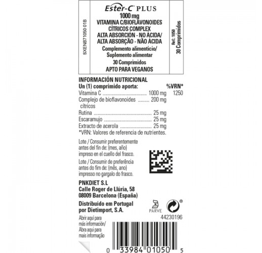 Ester C® PLUS 1000 mg vitamina C - 30 comprimidos