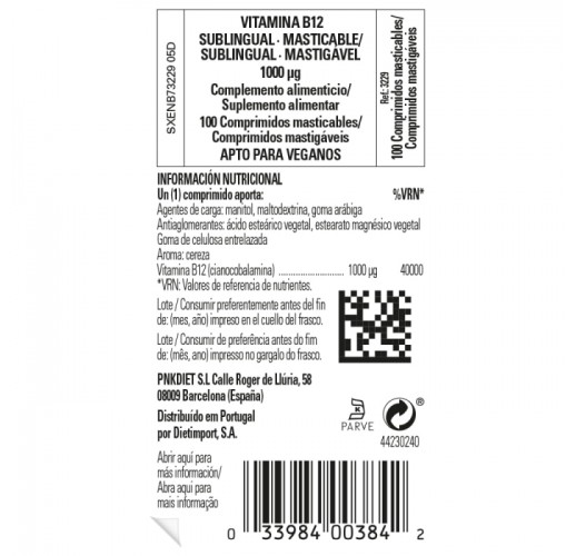 Vitamina B12 1000 μg - 100 comprimidos