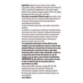 Vitamina D3 1000 IU 25 μg - 100 comprimidos masticables