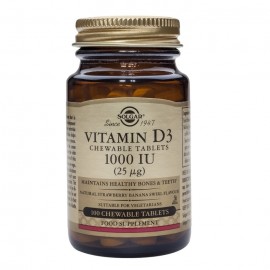 Vitamina D3 1000 IU 25 μg - 100 comprimidos masticables
